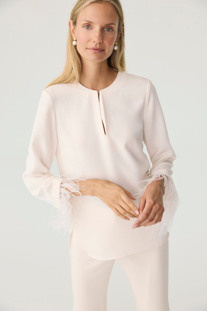 Flamingo Blouse - Ivory Double Georgette