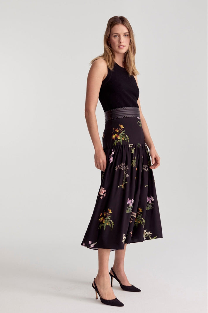 Oleanda Skirt Black Orchid Charmeuse