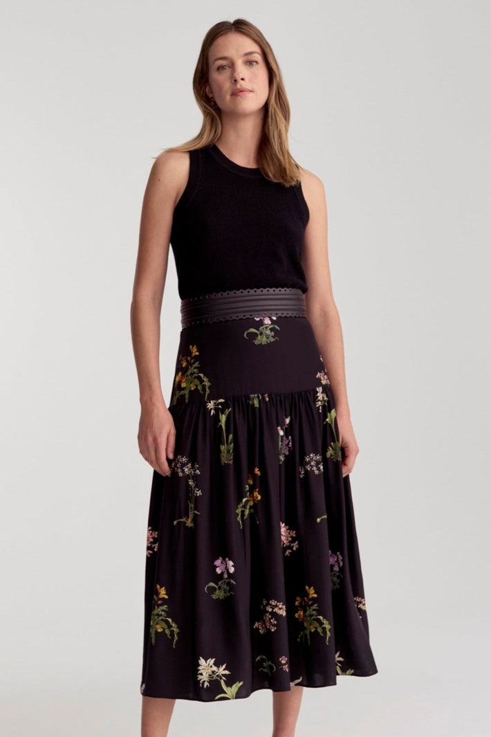 Oleanda Skirt Black Orchid Charmeuse