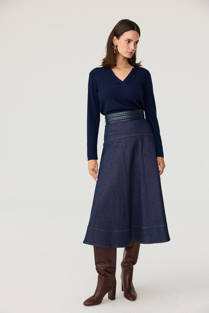 Celeste Skirt - Blue Denim