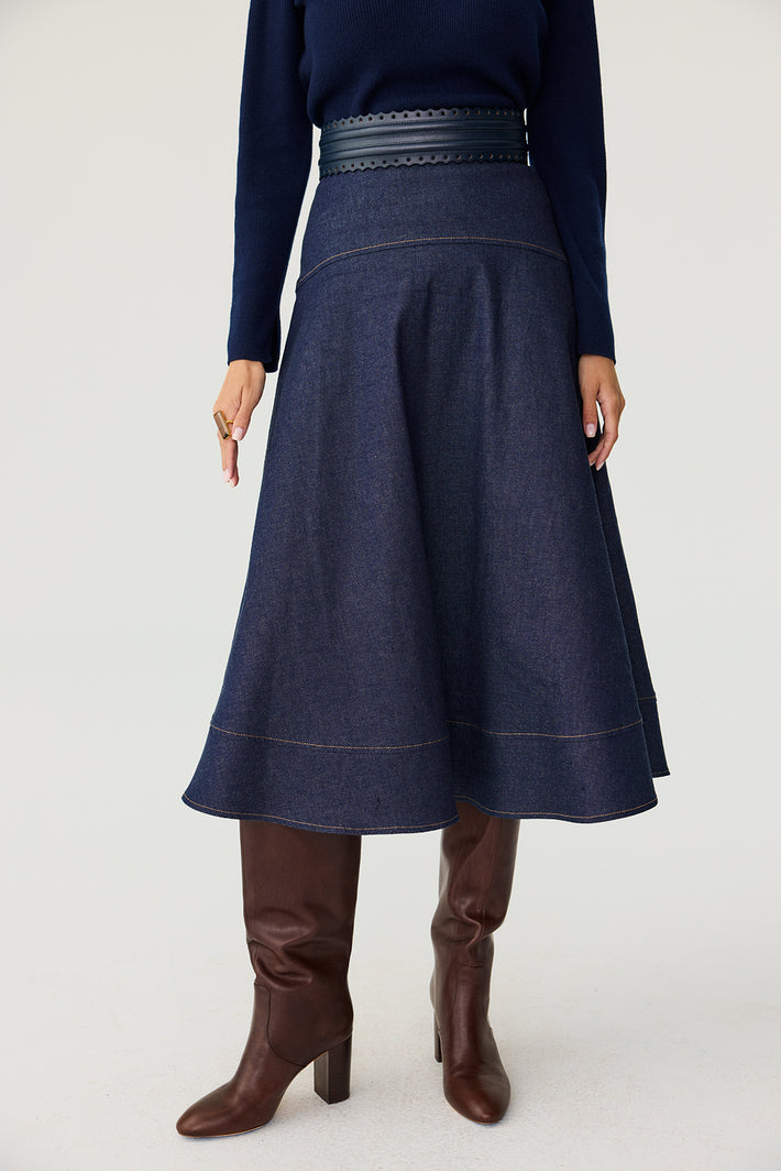 Celeste Skirt - Blue Denim