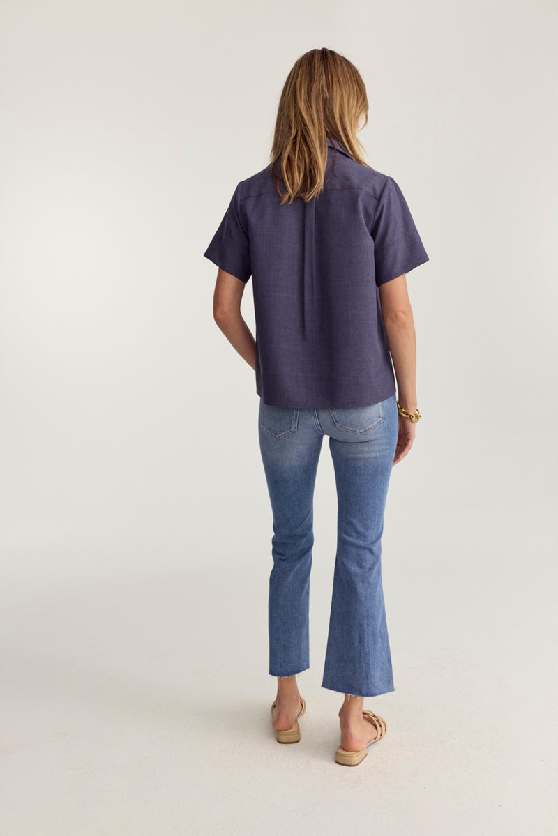 Prado Blouse Navy Poplin