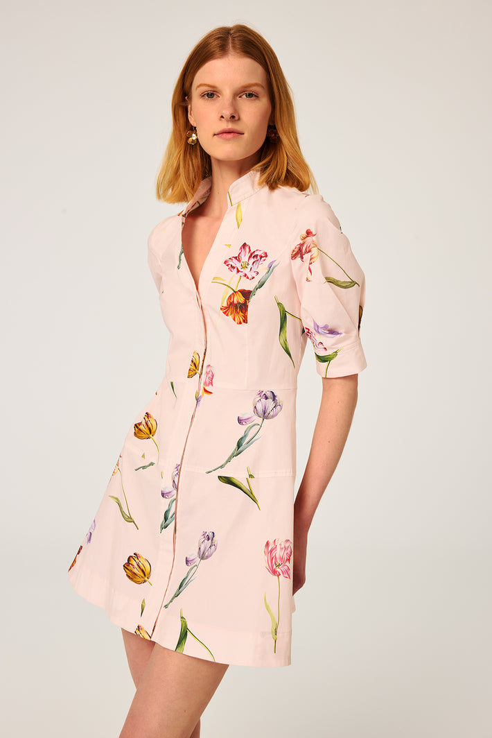 Provence Dress - Blush Tulip Stretch Cotton