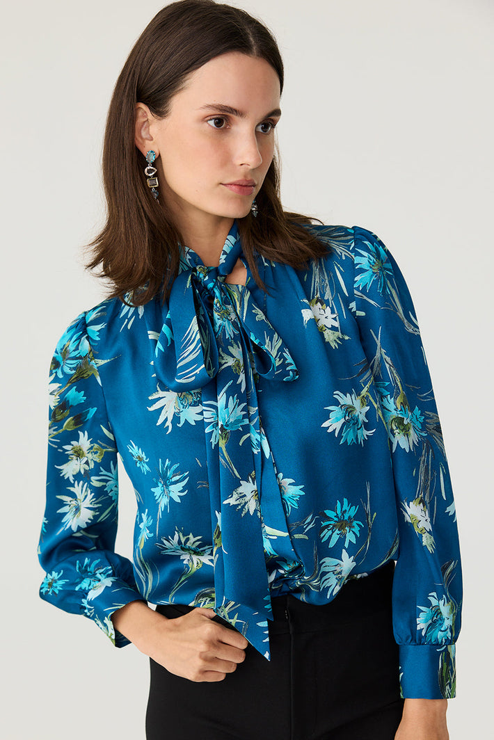 Sable Blouse - Teal Chamomile