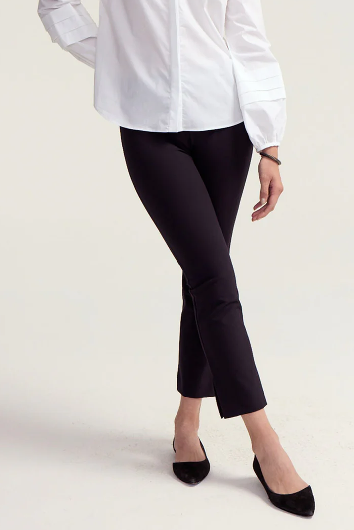 Side Slit Ankle Pant - Black