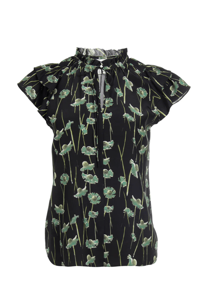 Butterfly Blouse - Lime Spanish Poppy