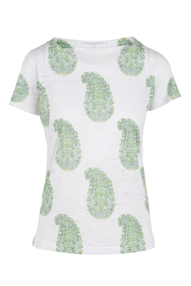 Burnout Tee - Green Paisley