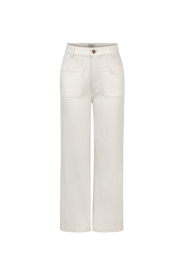 Hepburn Wide Leg Crop Jean - Flax Hemp