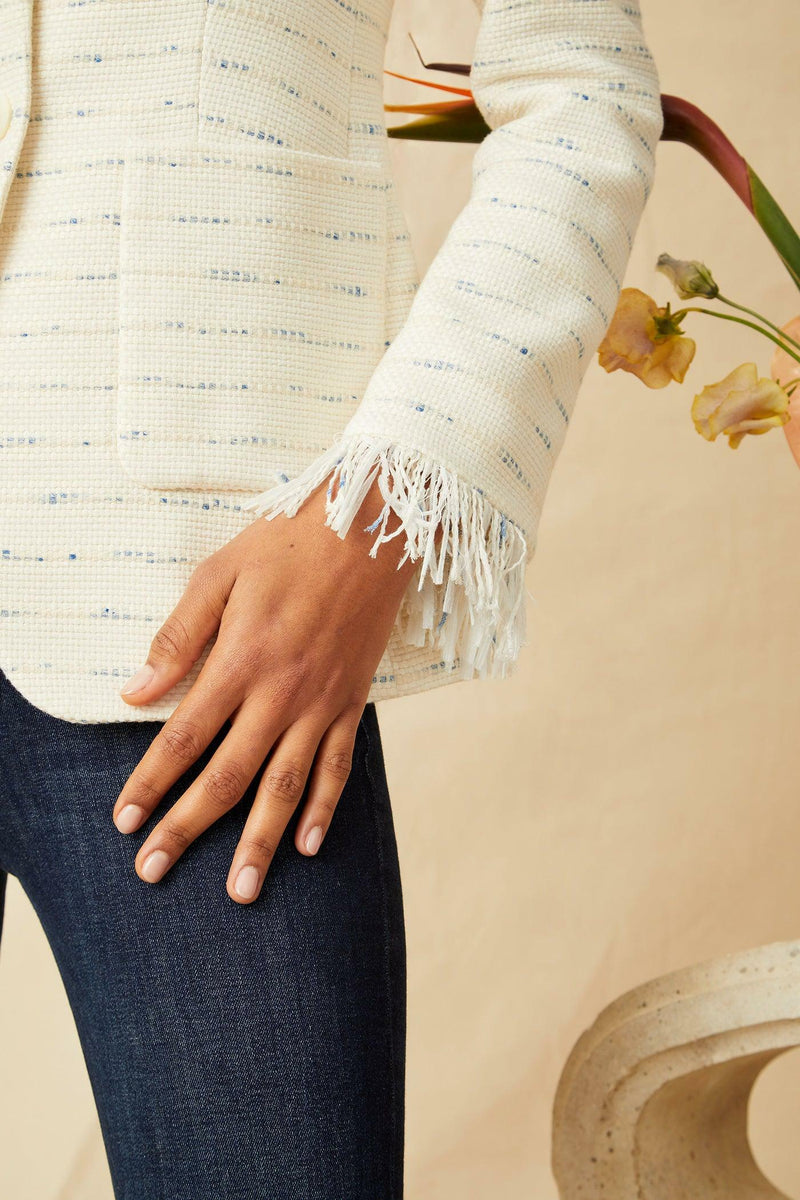 Shawl Collar Blazer - Sky Stripe