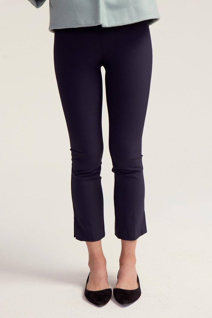 Side Slit Ankle Pant - Navy