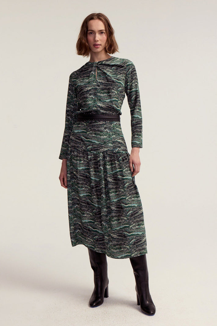 Oleanda Skirt - Green Feathering