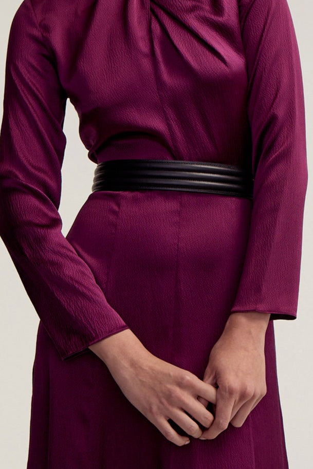 Banded Belt - Black Leather