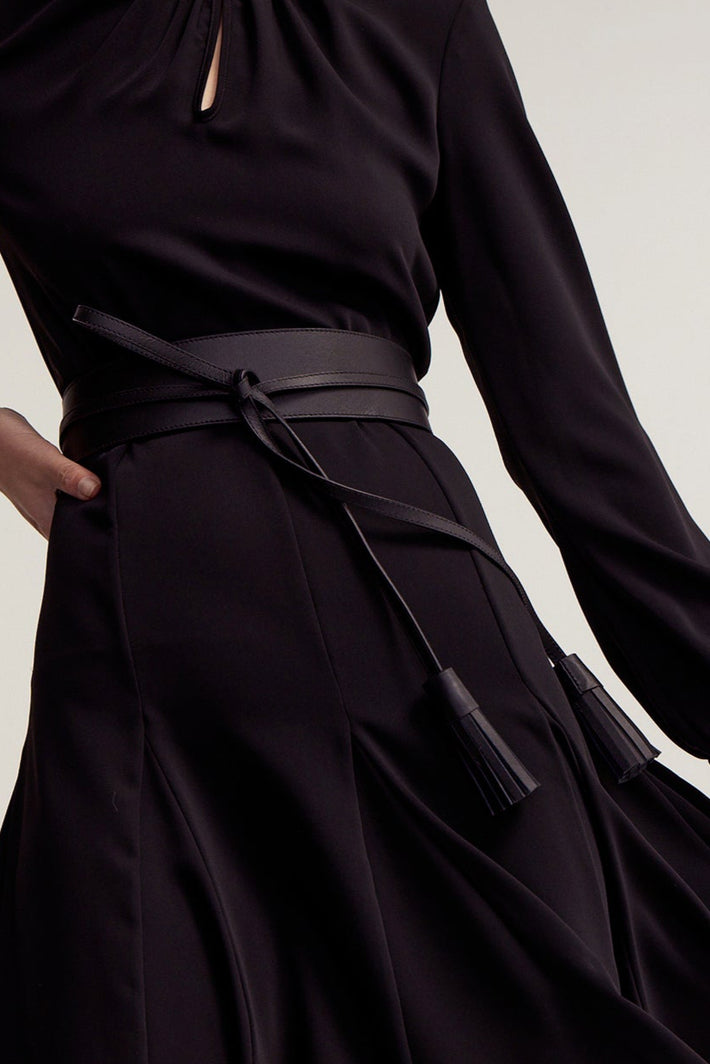 Tassel Belt - Black Leather