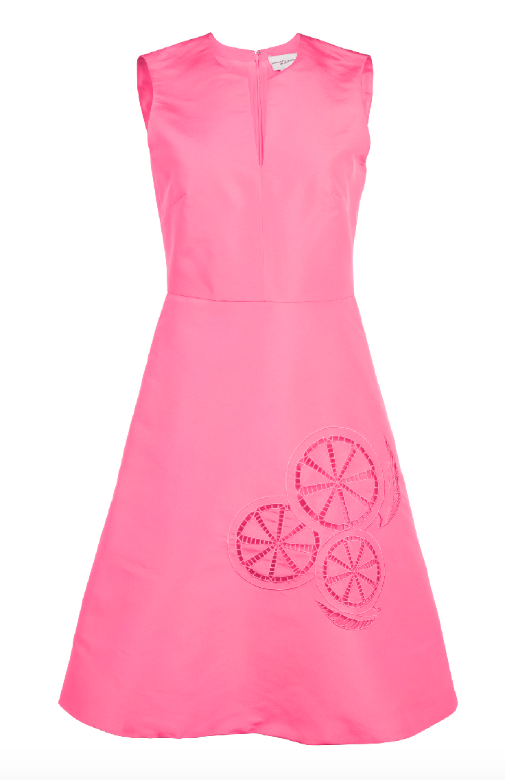 Canary Dress - Hot Pink Silk Faille With Embellishment