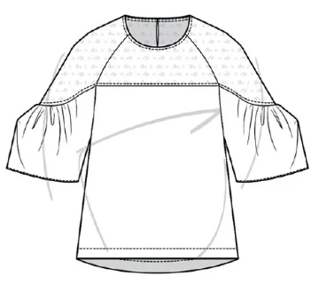 Petal Blouse in Ivory Matte Silk Wool