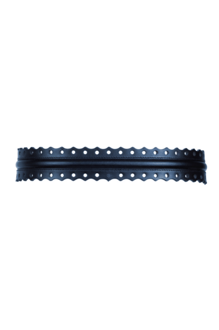 Slim Fretwork Belt - Navy