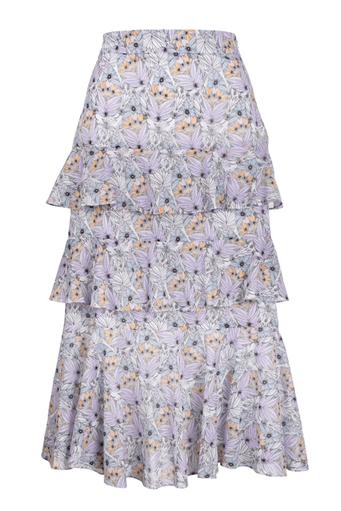 Cascade Ruffle Skirt - Lilac Paisley Voile
