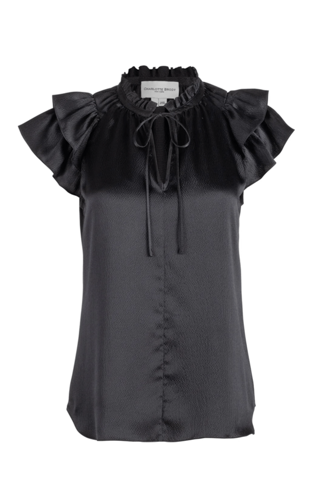 Butterfly Blouse - Black Hammered