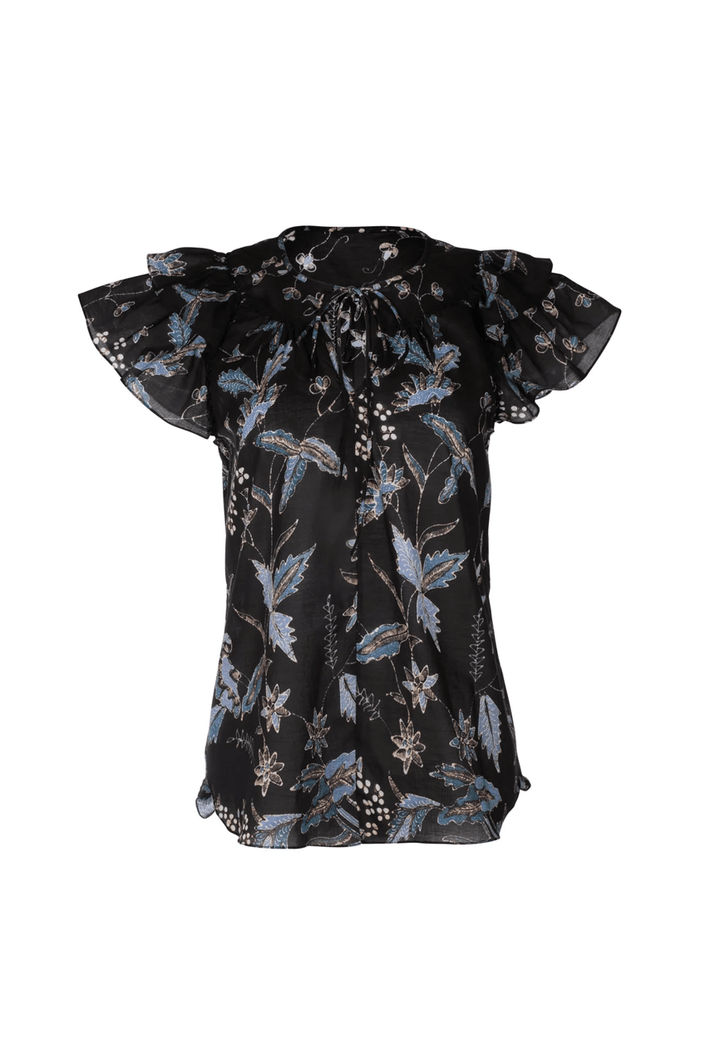 Butterfly Blouse - Navy Jasmine Batik