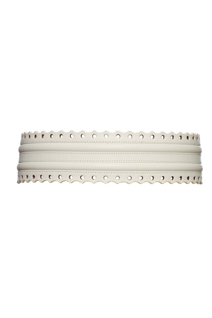 Fretwork Belt - White