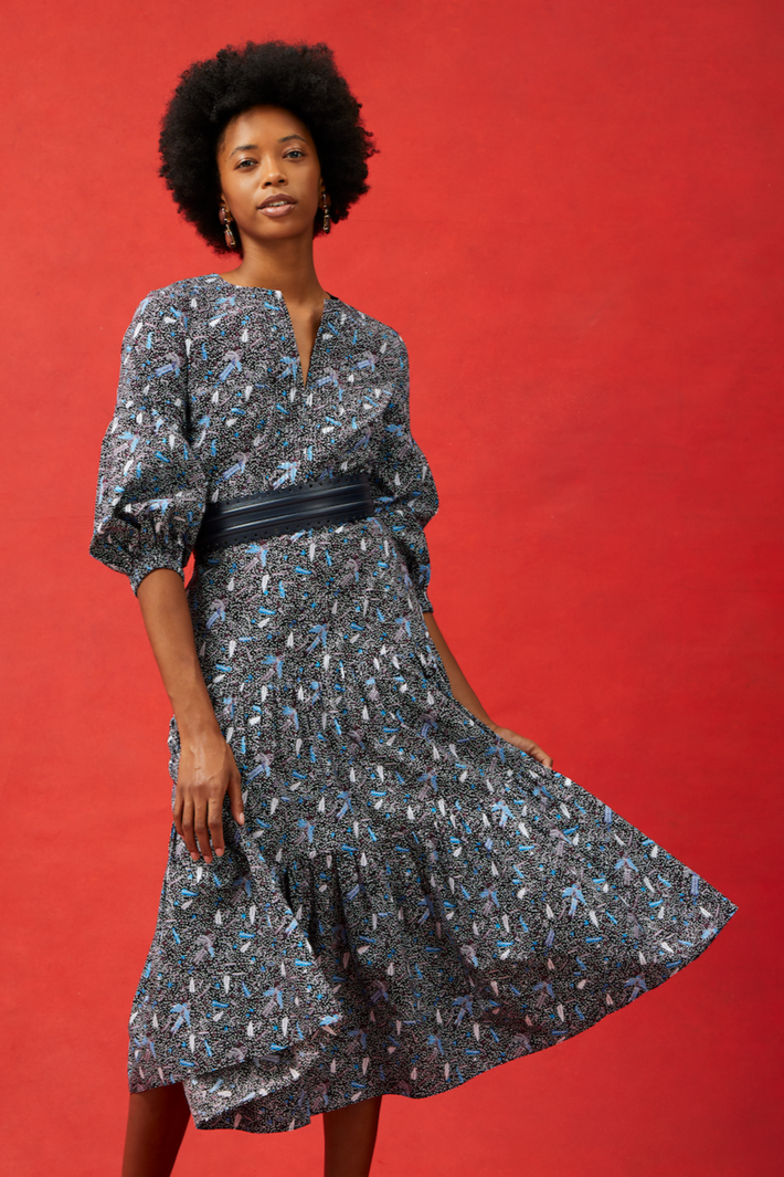Acapulco Dress - Lapis Aztec Batik