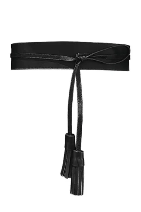 Tassel Belt - Black Leather