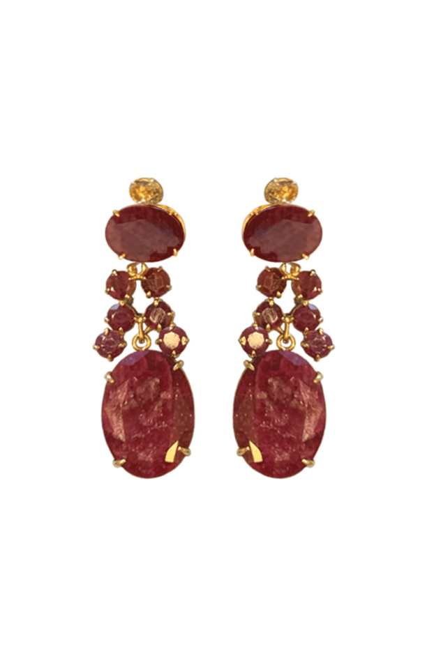 Garnet Chandelier Earrings