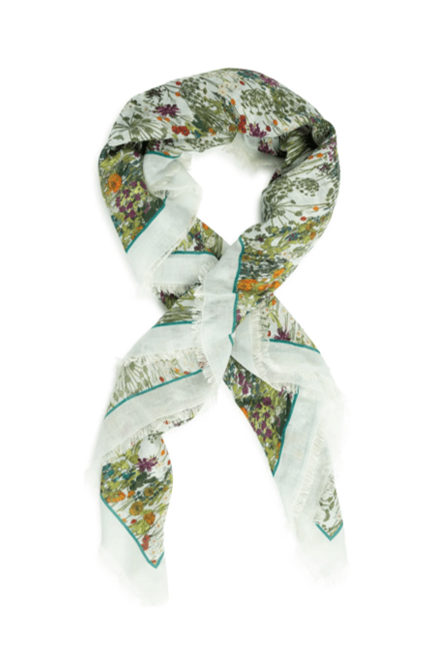 Merino Scarf - Sky English Garden