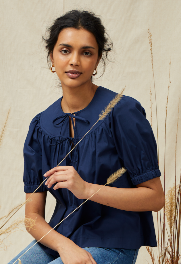 Belle Blouse - Navy