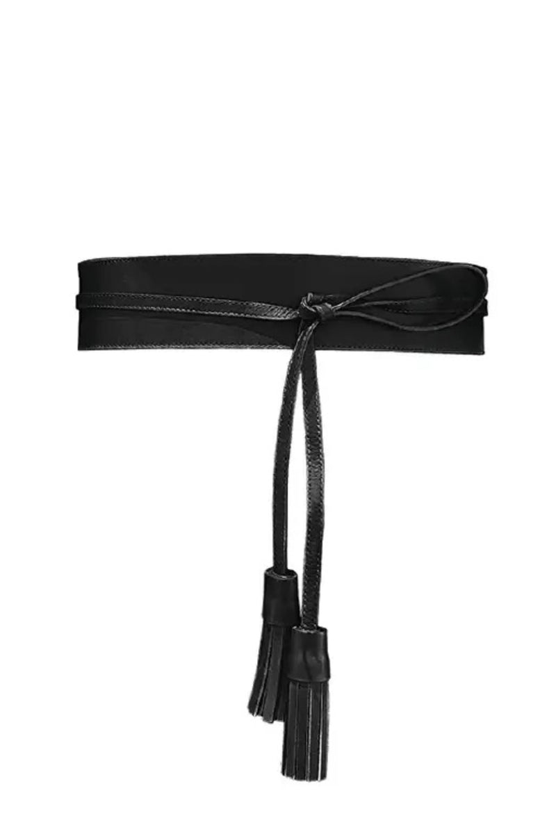 Tassel Belt - Black Leather