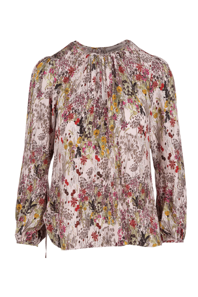 Keyhole Blouse - Blush English Garden