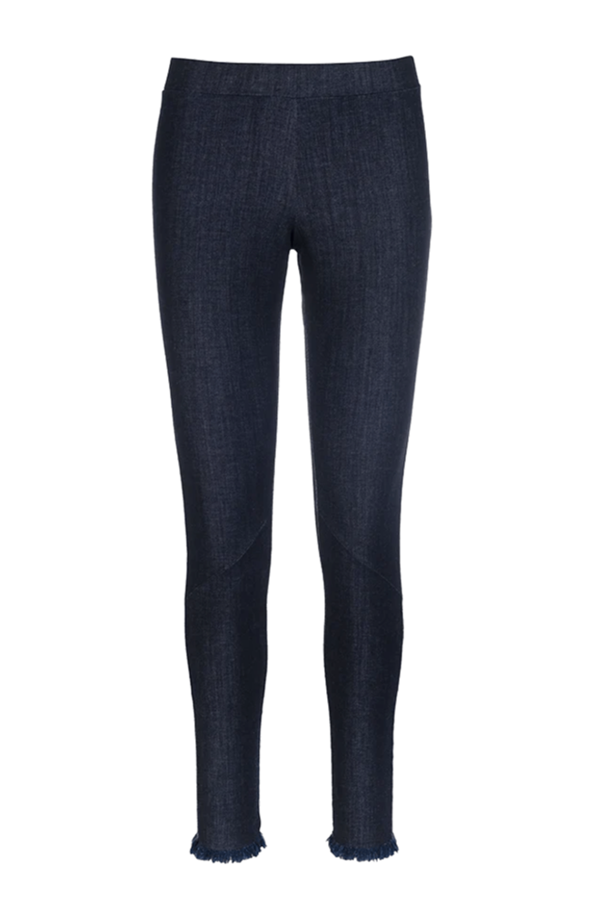 Denim Legging with Fringe Denim