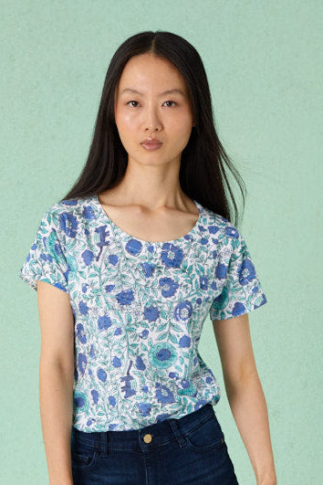 Burnout Tee - Blue Armadillo Batik