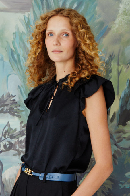 Butterfly Blouse - Black Hammered