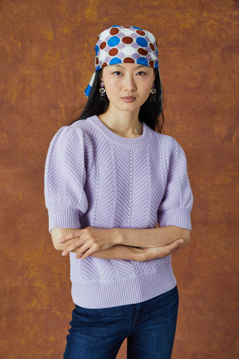 Chevron Cleo Sweater - Lavender