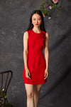 Charlotte Brody Bonita Dress - Red With Flower Embellishment