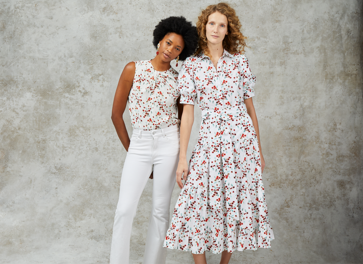 Palma Dress - Red Watercolor Floral