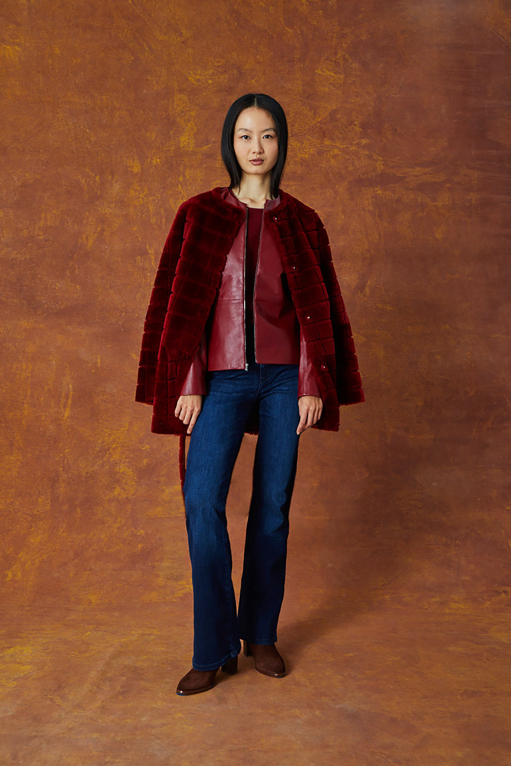 Geometric Shearling - Merlot