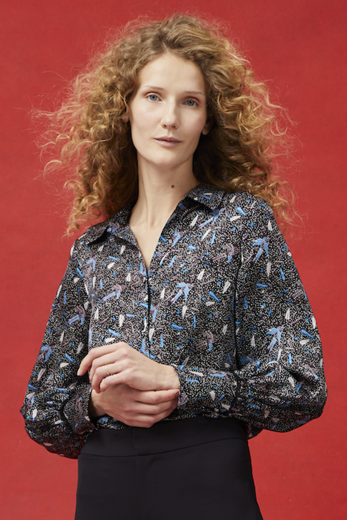 Isabella Blouse - Lapis Aztec Batik
