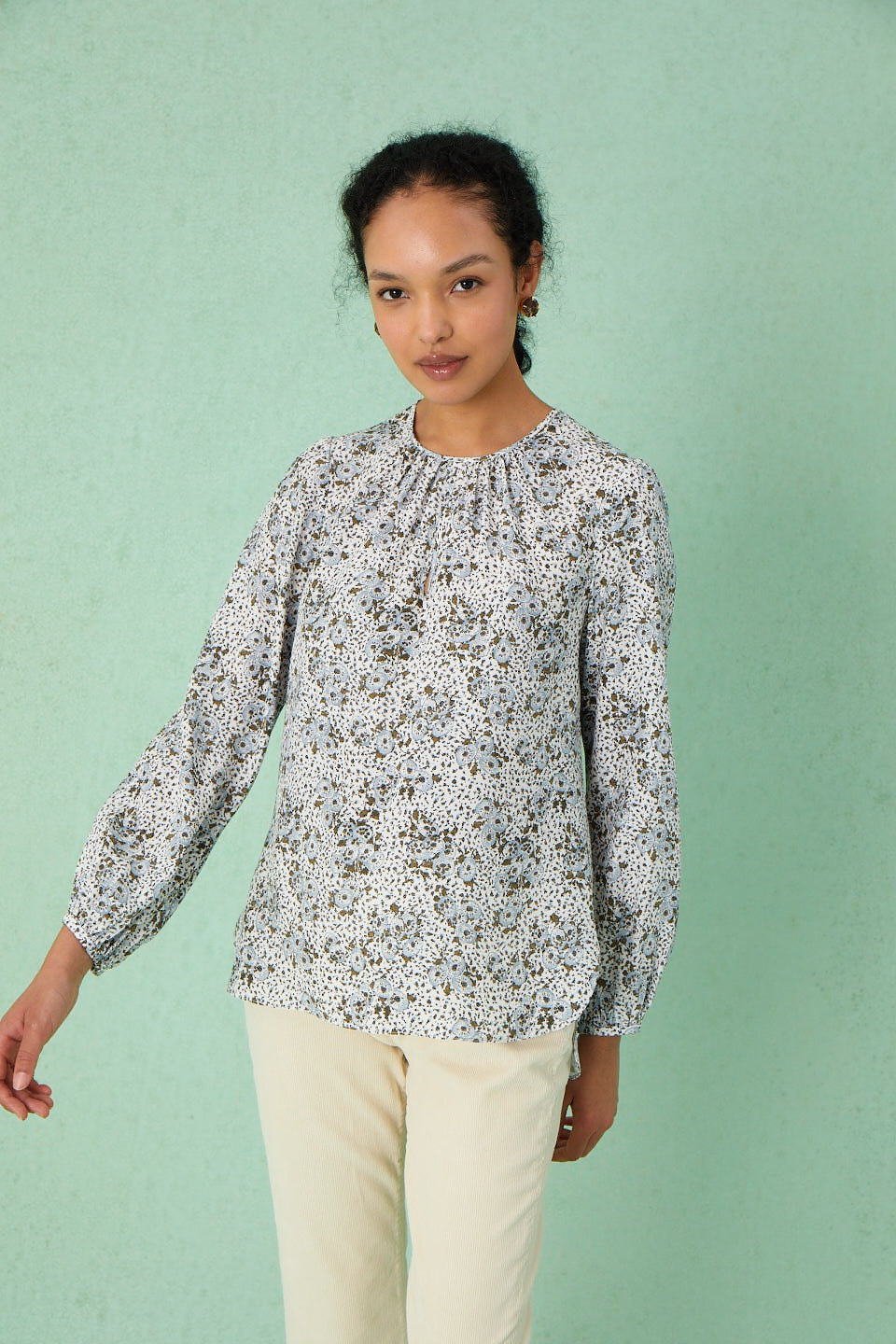 Keyhole Blouse - Rust Water Lily