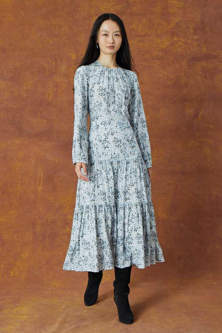 Keyhole Midi Dress - Rust Water Lily