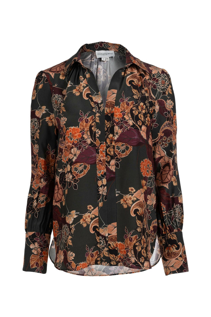 Laurel Blouse Olive Persian Paisley