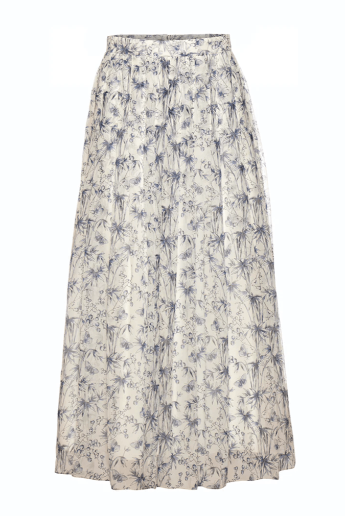 Pleated Skirt - Navy Butterfly
