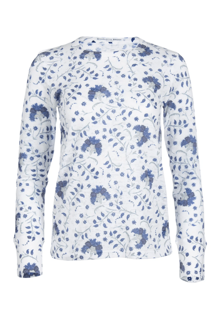 Long Sleeve Waffle Burnout Tee - Indigo Lotus