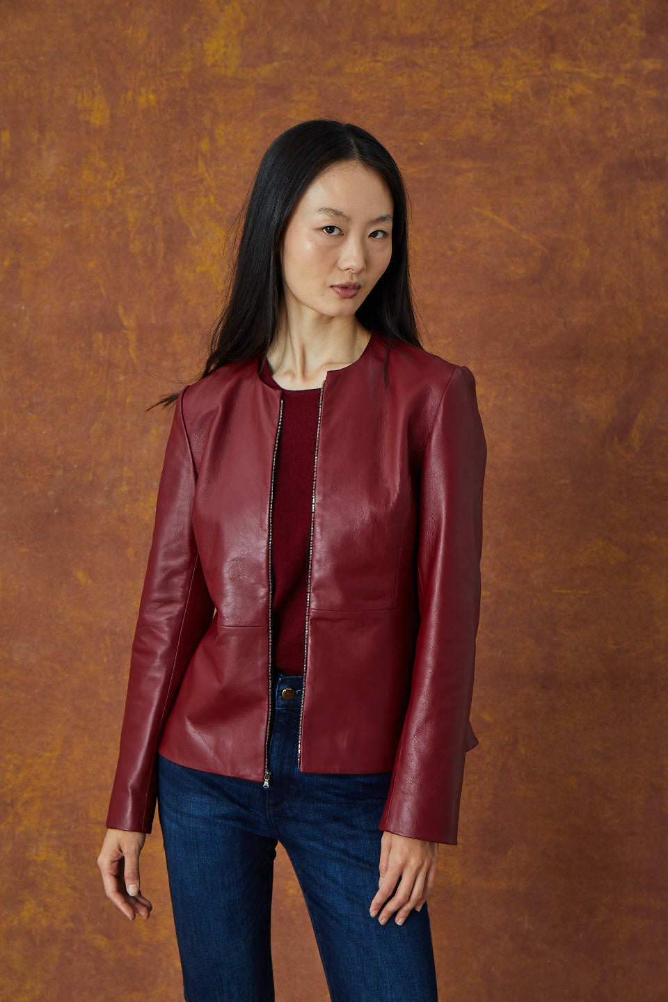 Peplum Jacket - Merlot