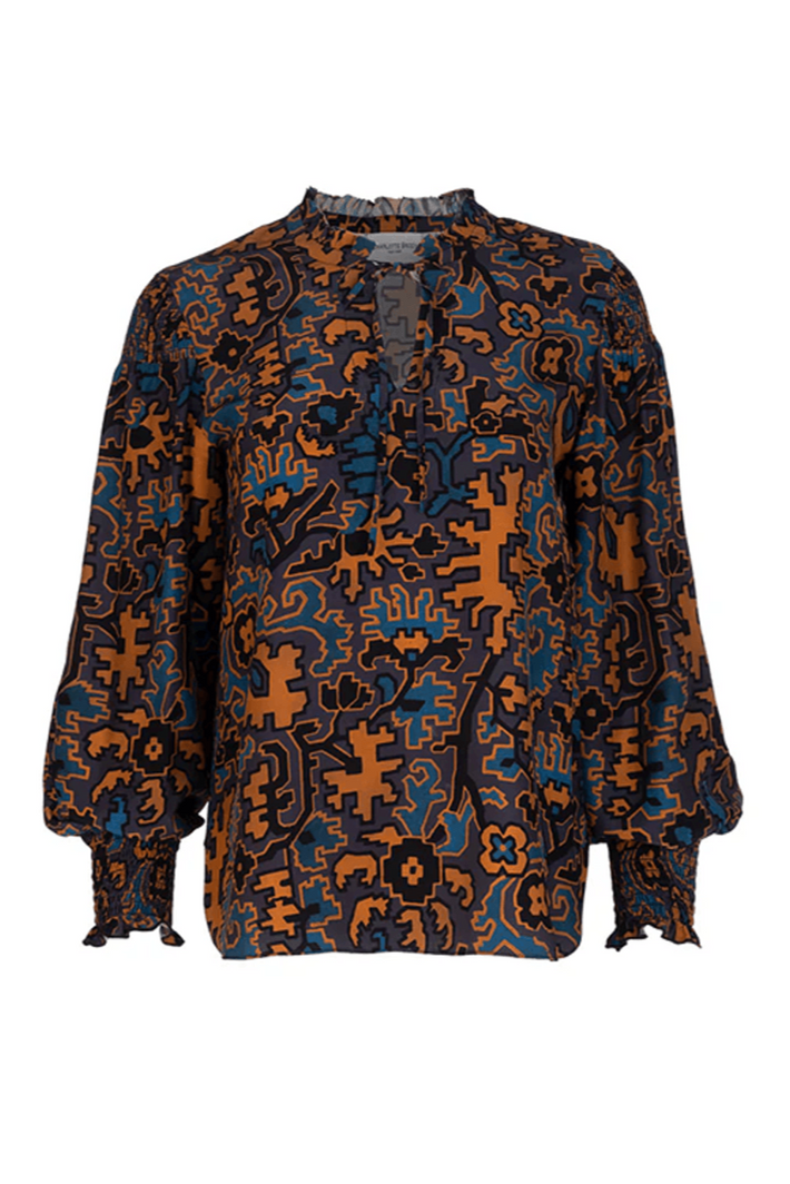 Saffron Blouse - Navy Bohemian