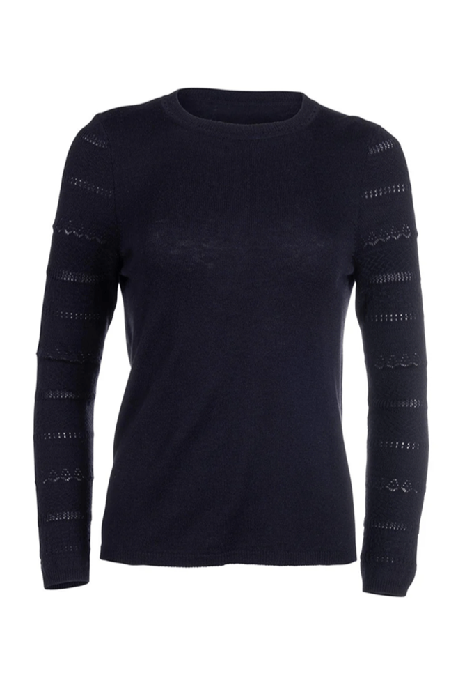 Pointelle Sweater - Navy