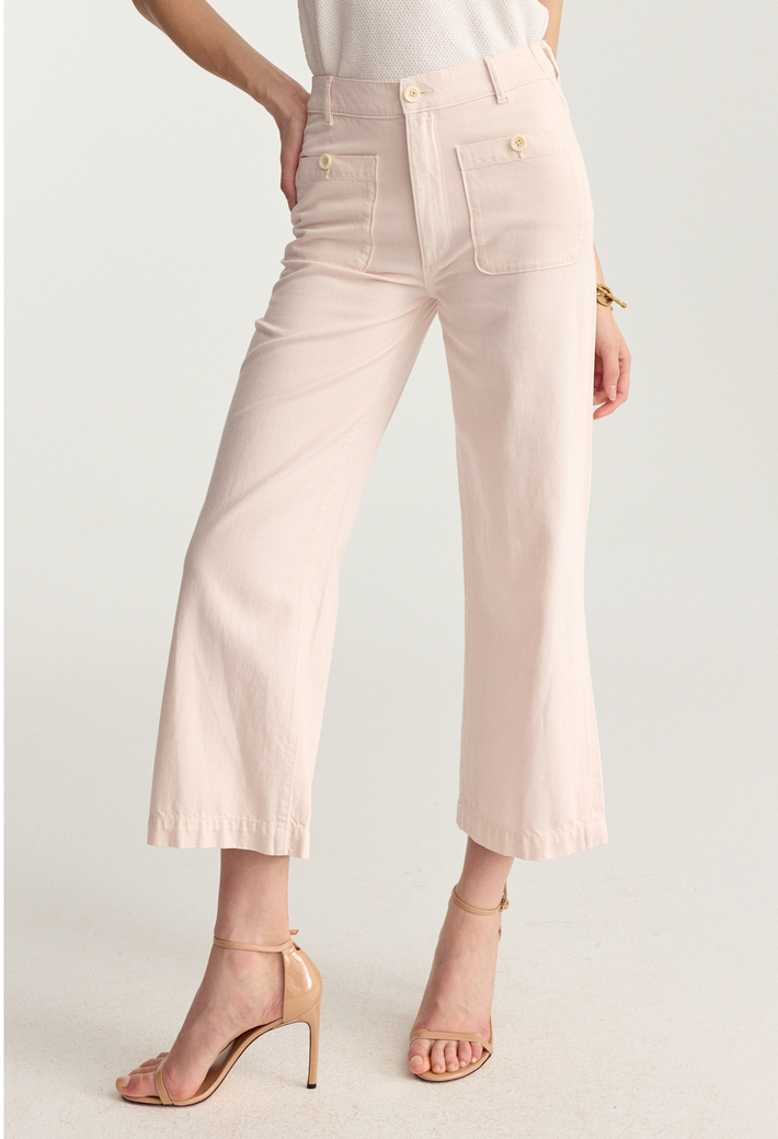 Hepburn Wide Leg Crop Jean - Primrose Pink