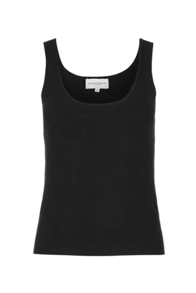 High Low Knit Tank - Black