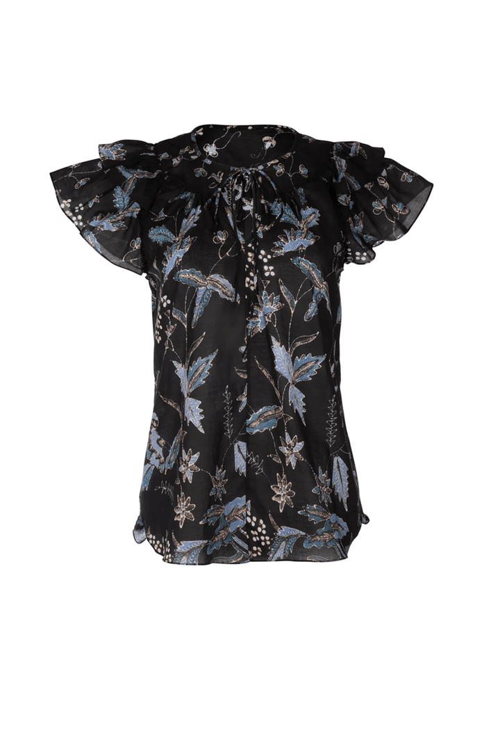 Mariposa Blouse - Navy Jasmine Batik